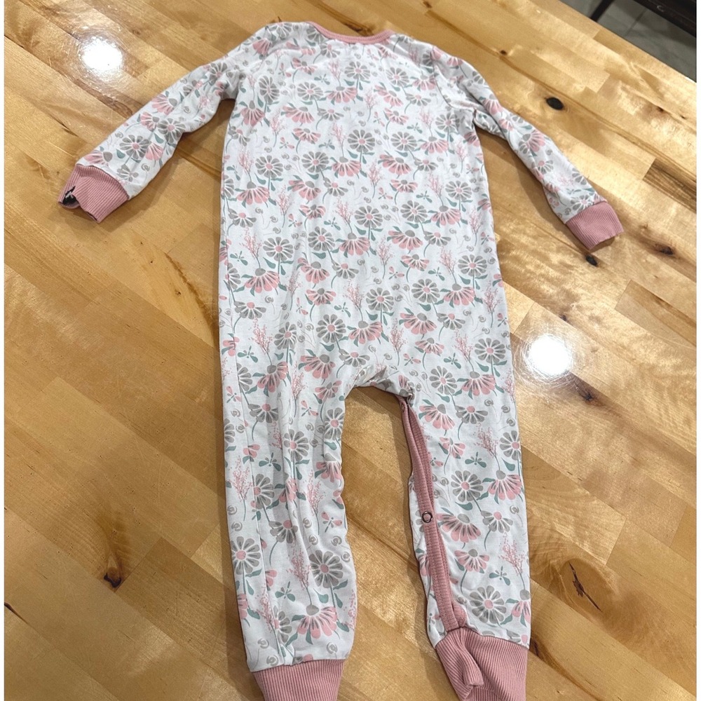Sweet Bamboo Floral Romper Kids 18-24 Months Pink Bamboo Viscose Pajama - Picture 3 of 7